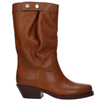 Isabel Marant Brown Leather Ankle Boots IS-10031429353737-EU36/US6