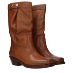 Isabel Marant Brown Leather Ankle Boots IS-10031429353737-EU36/US6