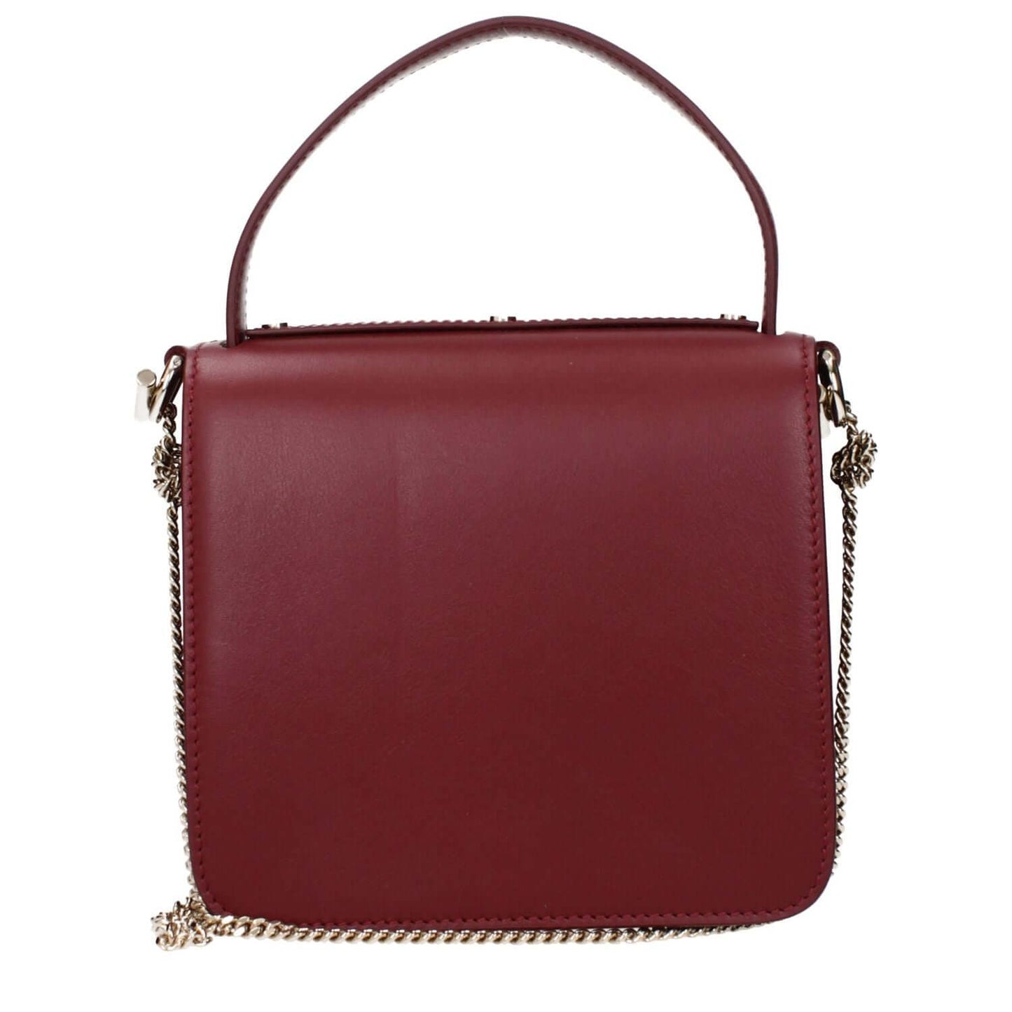 Chloé Red Leather Handbag with removable shoulder strap and front logo.