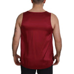 Dolce & Gabbana Red Round Neck Sleeveless Silk T-shirt