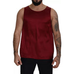 Dolce & Gabbana Red Round Neck Sleeveless Silk T-shirt