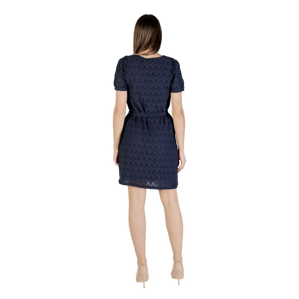 Vila Clothes Blue Recycled Polyester Short Dress