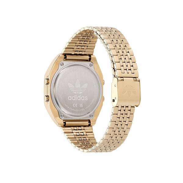 ADIDAS WATCHES Mod. AOST22074, gold stainless steel ladies wristwatch with 36mm case and quartz movement, water-resistant 5 ATM.