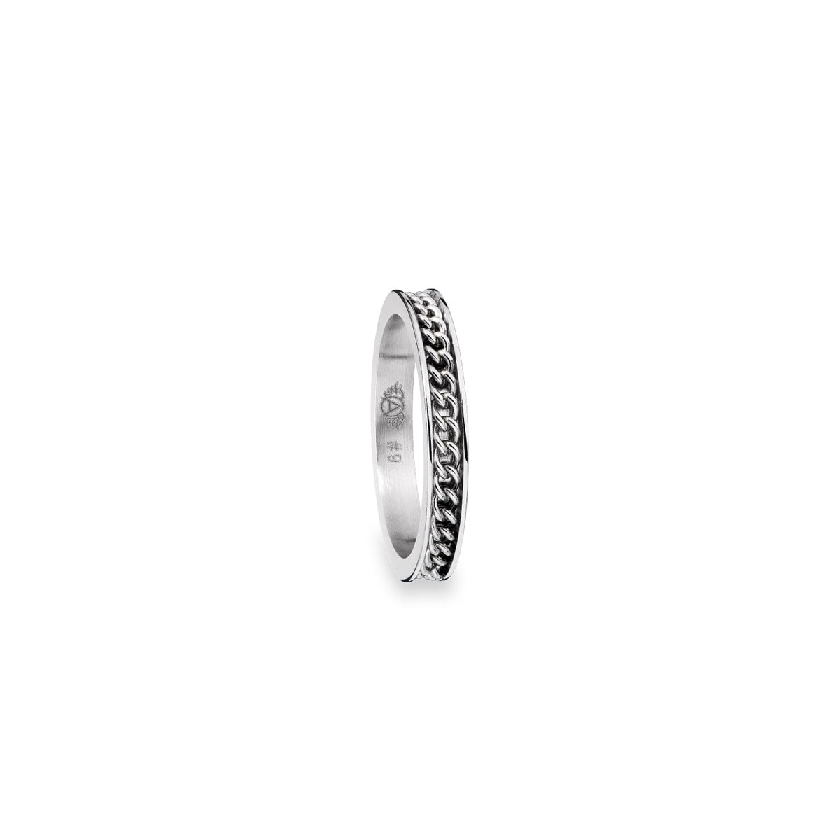 AN JEWELS JEWELRY Mod. AR.R1NS02S-8 elegant silver ring with intricate chain design