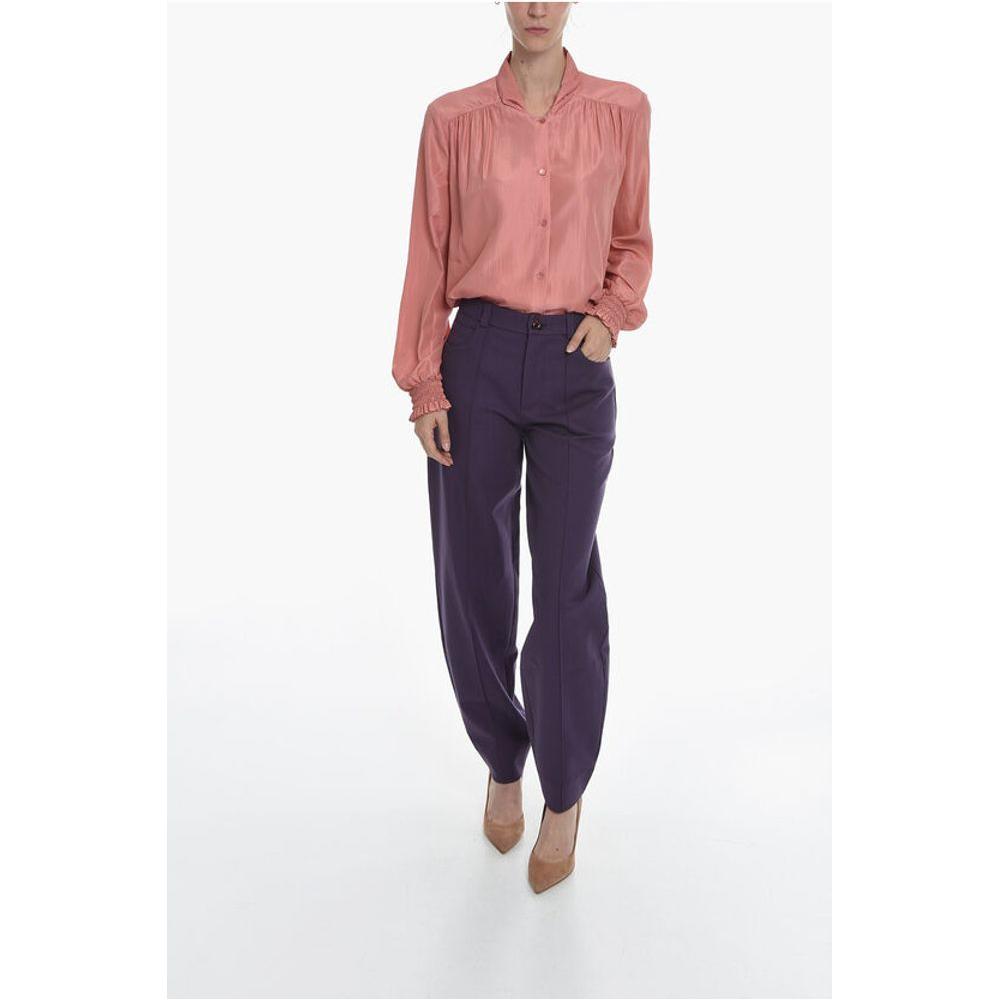 Aeron Wool EDGE Pants with Decorative ButtonDescription: Details: Autumn-Winter Normal waisted Purple 5 pockets Buttons Zip closure Belt loops Front closure Festive Look P553808 Converted from FR size