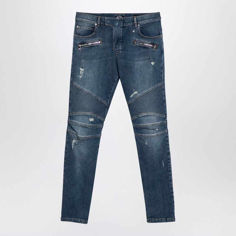 Balmain Balmain Blue denim biker jeans Fall - Winter 2024,LDin,Men,Men > Clothing,Men > Clothing > Jeans,Yes Eu DH1MG009DE57/P_BALMA-6KD_310