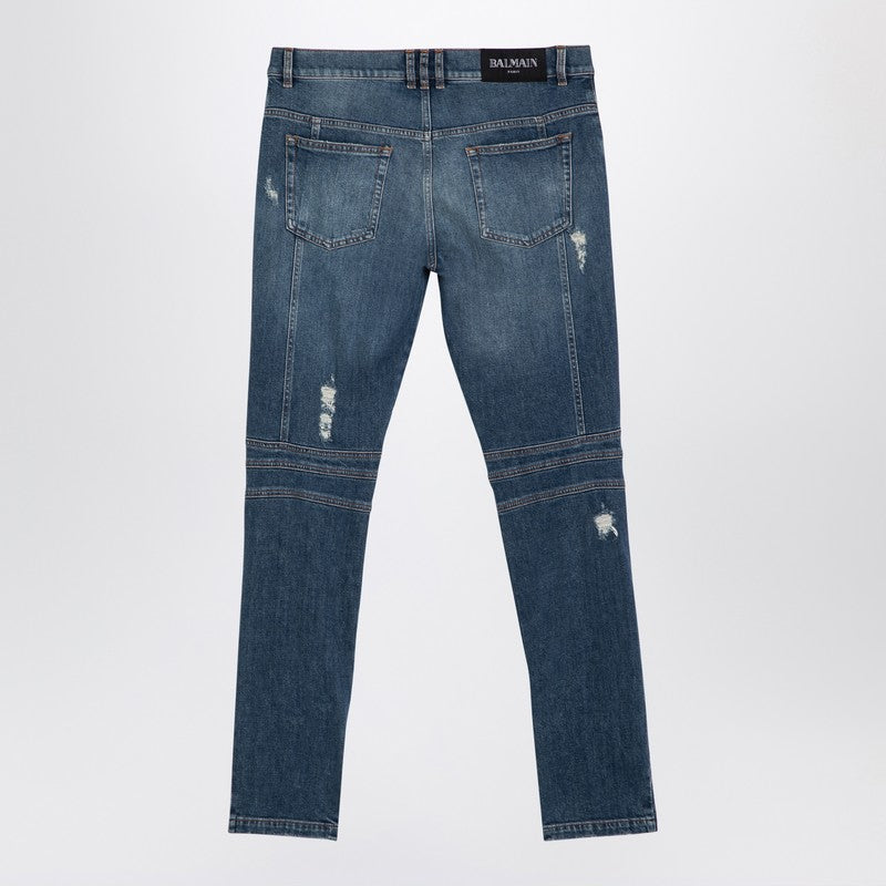 Balmain Balmain Blue denim biker jeans Fall - Winter 2024,LDin,Men,Men > Clothing,Men > Clothing > Jeans,Yes Eu DH1MG009DE57/P_BALMA-6KD_310