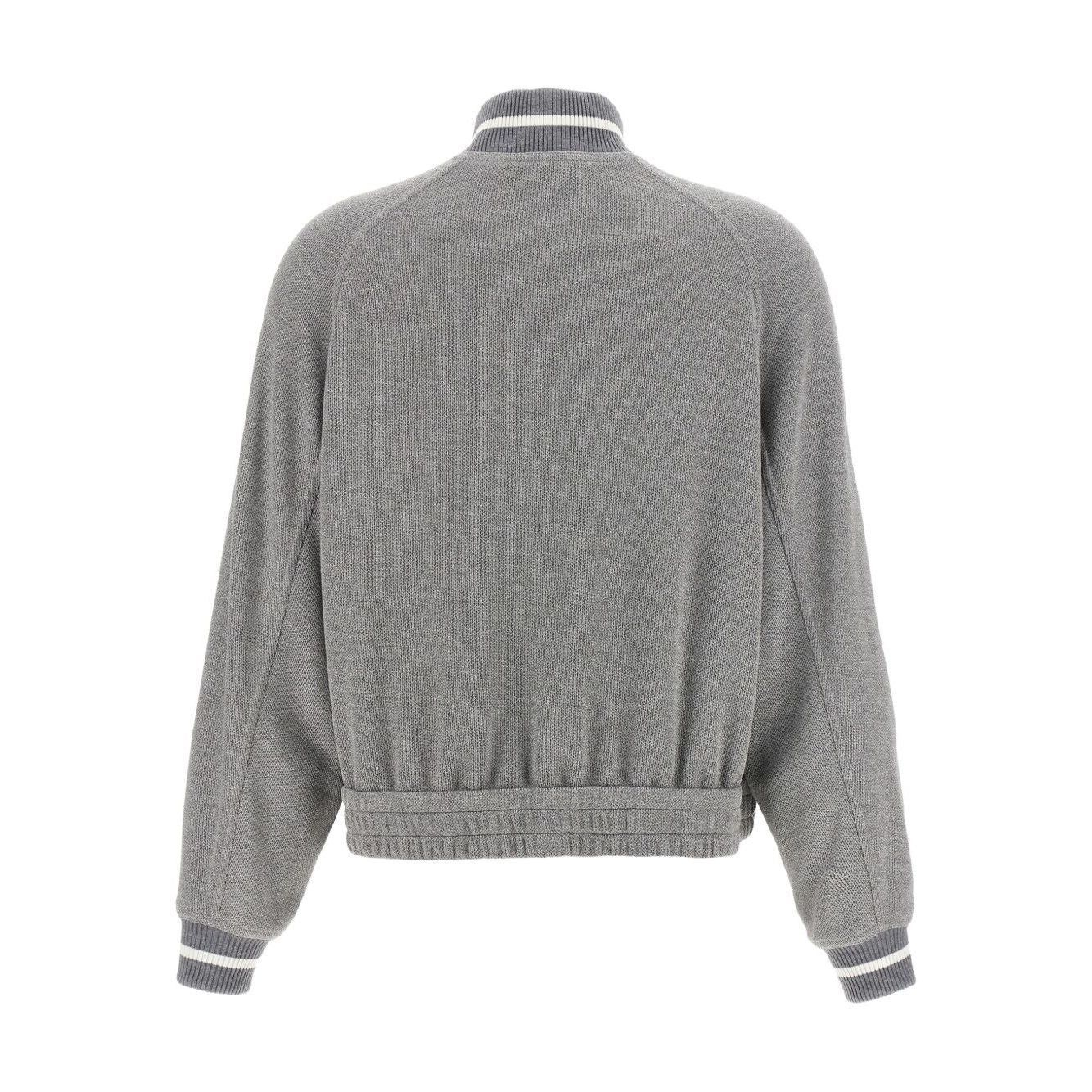 Brunello Cucinelli Ribbed-collar zip-up cardigan Topwear