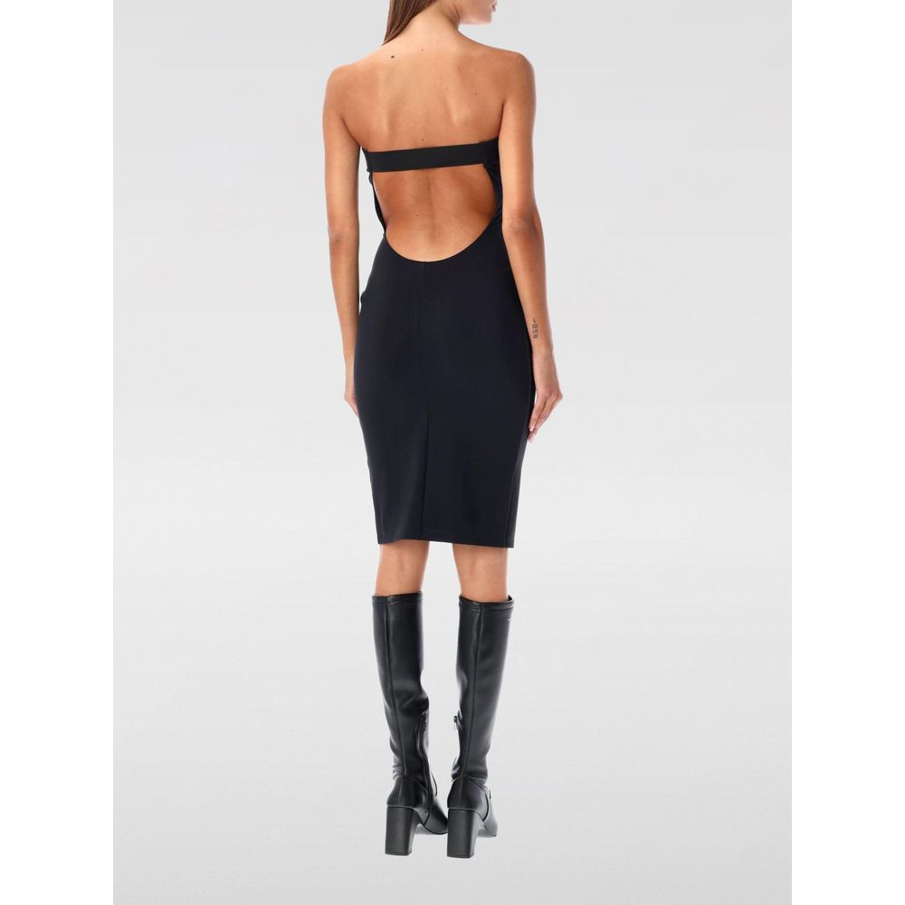 Back view of Coperni Black Cotton Cocktail Dress with sleeveless design and fitted silhouette