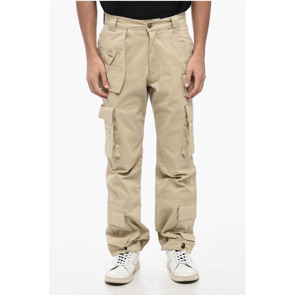 Cultura Cotton Cargo Pants with Golden ButtonDescription: Details: With elastic bottom Autumn-Winter Beige Pockets Belt loops Zip closure Logo Front closure Flat front Made in Italy Elastic waistline Multi-pocketed EARTH NUANCES Co: 100% P601565