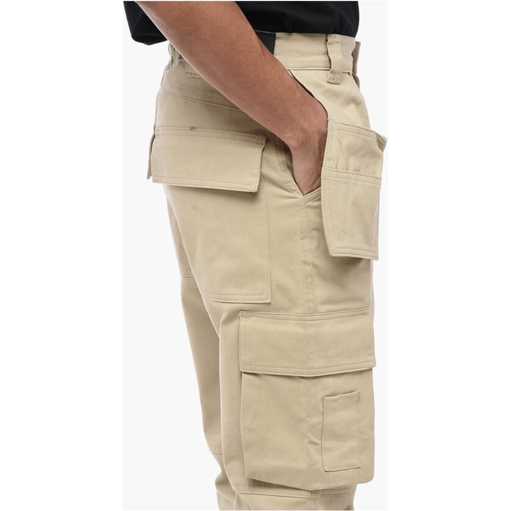 Cultura Cotton Cargo Pants with Golden ButtonDescription: Details: With elastic bottom Autumn-Winter Beige Pockets Belt loops Zip closure Logo Front closure Flat front Made in Italy Elastic waistline Multi-pocketed EARTH NUANCES Co: 100% P601565