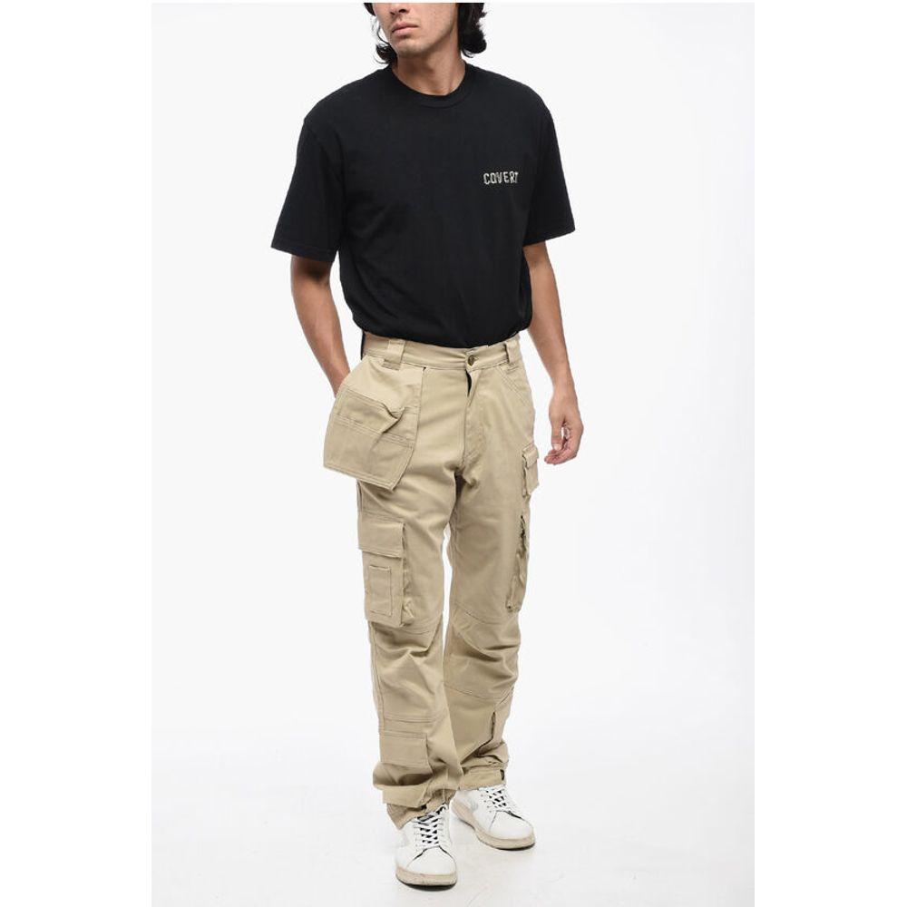 Cultura Cotton Cargo Pants with Golden ButtonDescription: Details: With elastic bottom Autumn-Winter Beige Pockets Belt loops Zip closure Logo Front closure Flat front Made in Italy Elastic waistline Multi-pocketed EARTH NUANCES Co: 100% P601565