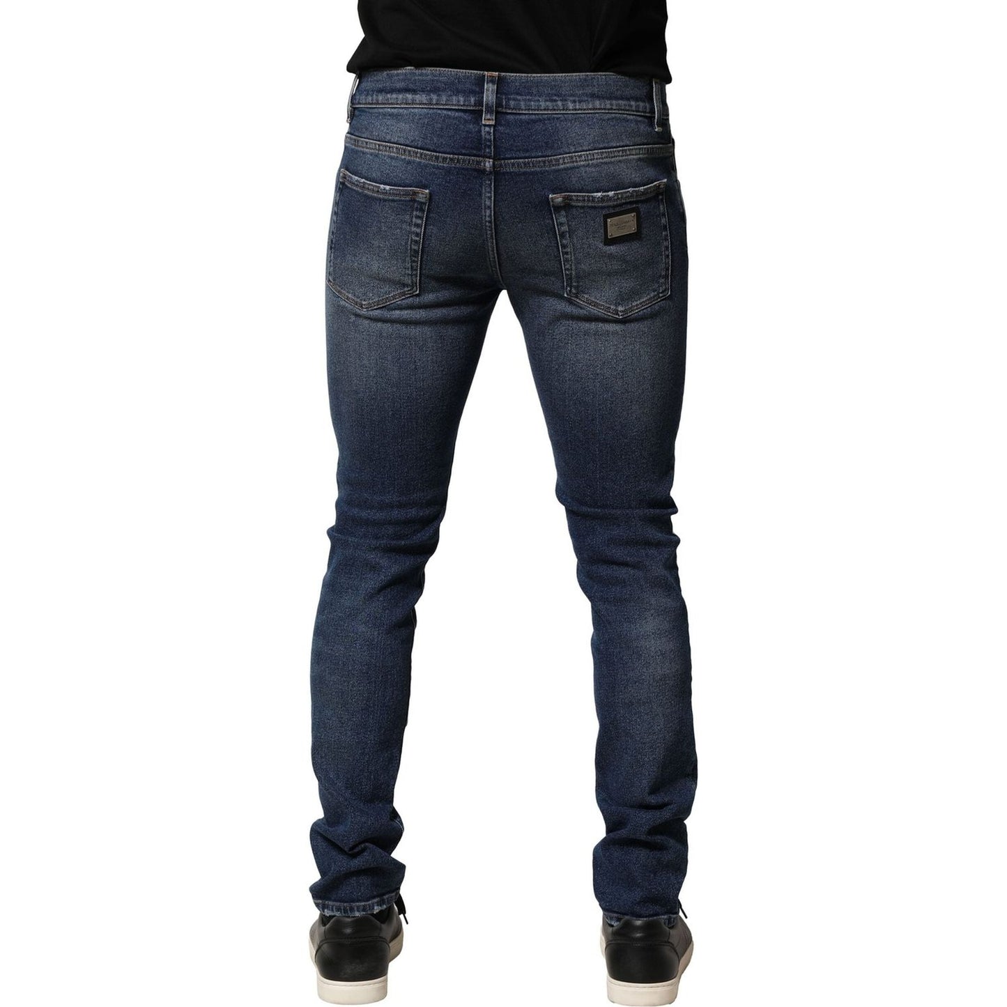 Dolce & Gabbana Dolce & Gabbana Blue Washed Skinny Cotton Denim Jeans PAN76451-48