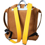 Dolce & Gabbana Brown Yellow Suede Leather Logo Backpack Bag Dolce & Gabbana Sienna