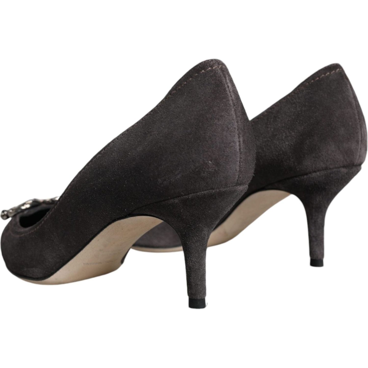 Dolce & Gabbana Gray Amore Suede Bellucci Heels Pumps Shoes LA11594-38
