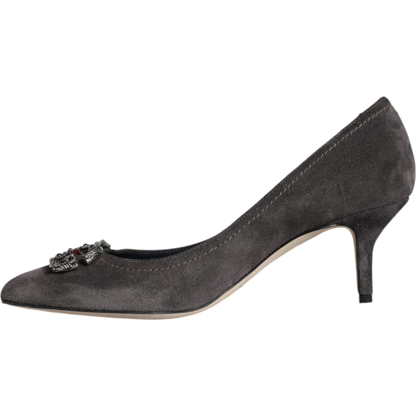 Dolce & Gabbana Gray Amore Suede Bellucci Heels Pumps Shoes LA11594-38