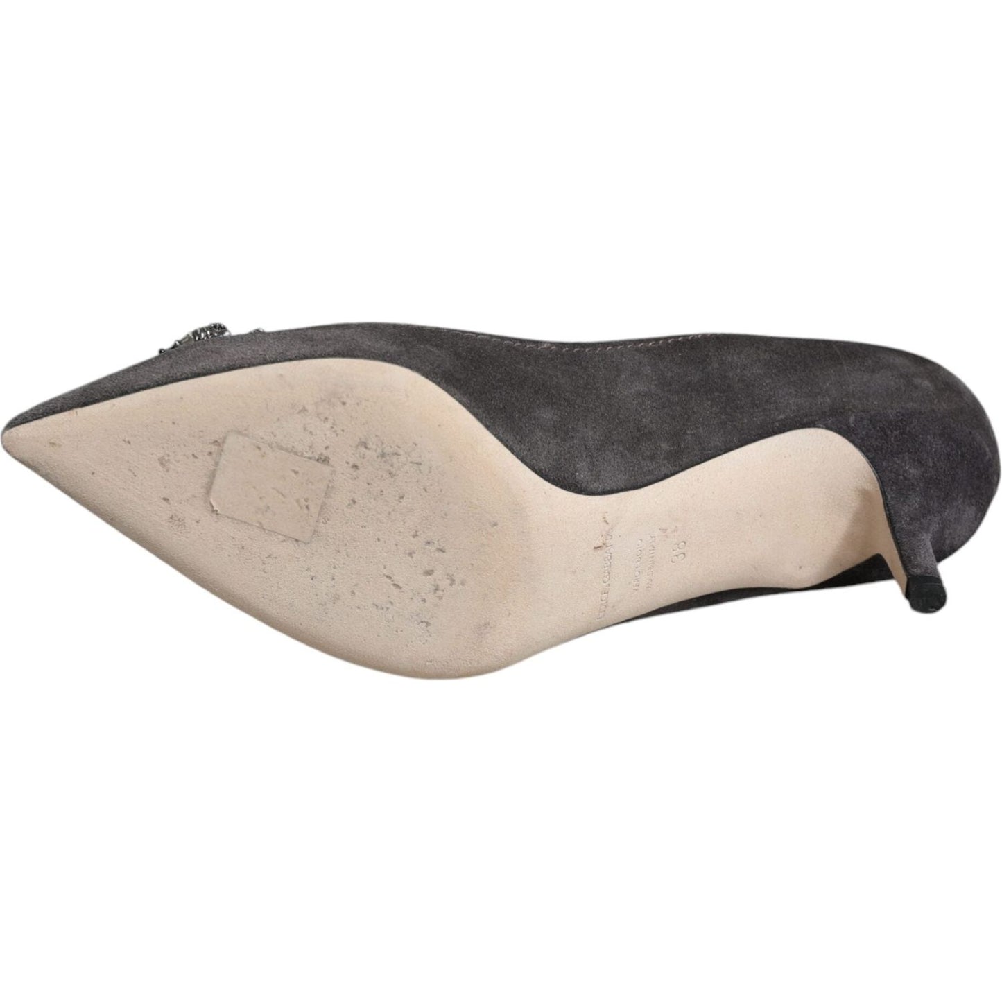 Dolce & Gabbana Gray Amore Suede Bellucci Heels Pumps Shoes LA11594-38