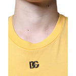 Dolce & Gabbana Yellow Secret Graden Floral Cotton Crew Neck T-shirt Dolce & Gabbana Light Goldenrod
