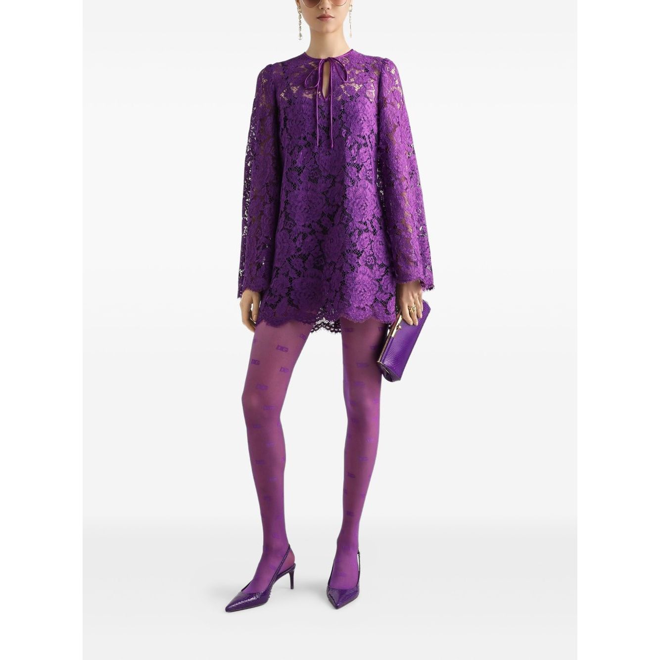 Dolce & Gabbana bell sleeves Lace mini dress