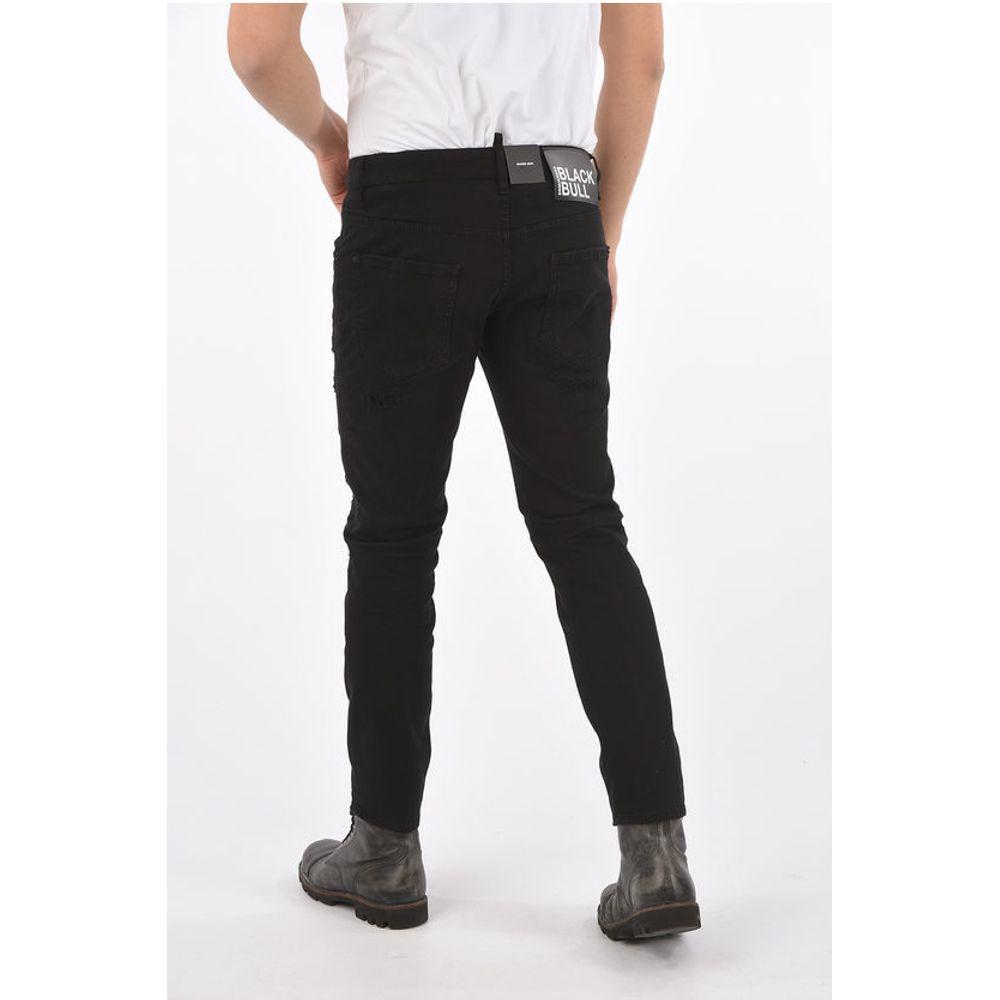 Dsquared² Distressed BLACK BULL SKATER FIT DenimsDescription: Details: Spring-Summer Black Coloured wash Vintage effect 5 pockets Belt loops Buttons Made in Italy Casual Straight-cut leg P378784 SKATER FIT Ankle 17cm