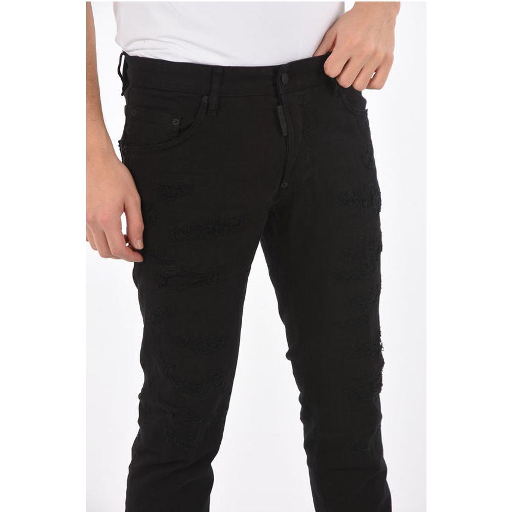 Dsquared² Distressed BLACK BULL SKATER FIT DenimsDescription: Details: Spring-Summer Black Coloured wash Vintage effect 5 pockets Belt loops Buttons Made in Italy Casual Straight-cut leg P378784 SKATER FIT Ankle 17cm