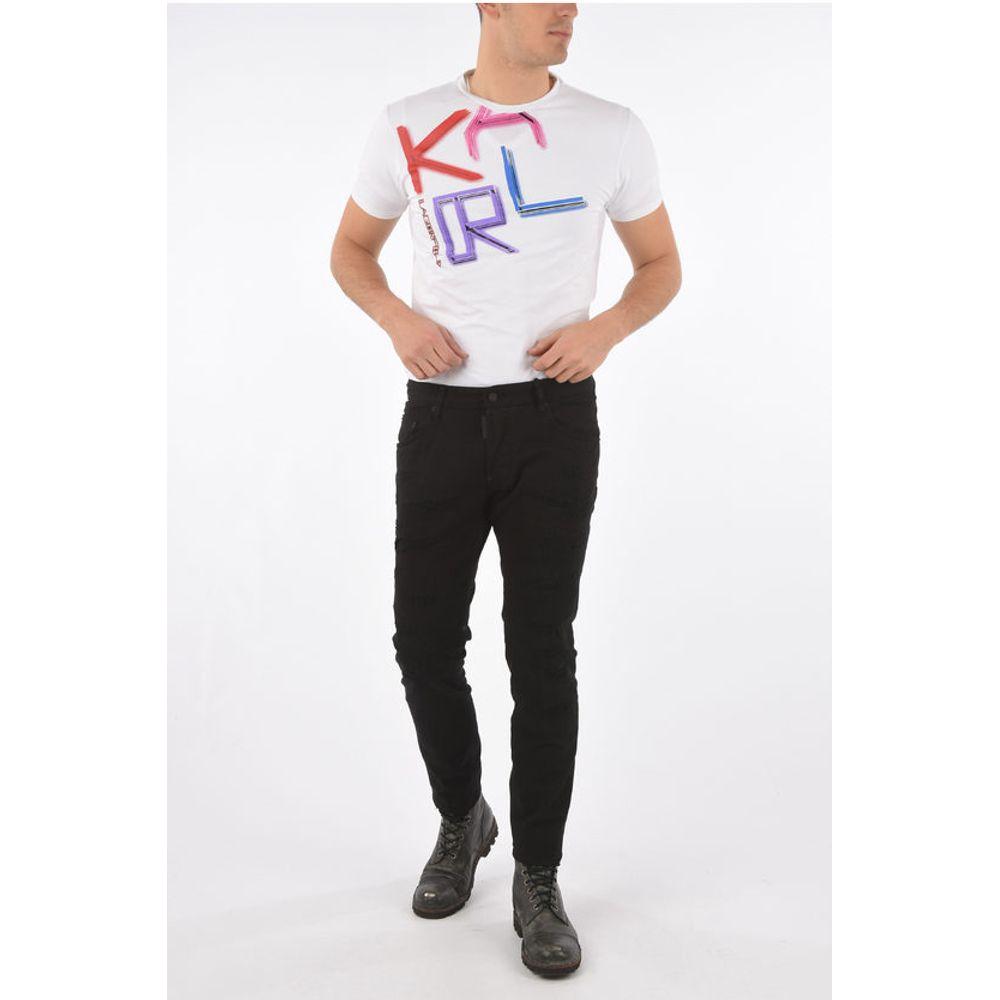 Dsquared² Distressed BLACK BULL SKATER FIT DenimsDescription: Details: Spring-Summer Black Coloured wash Vintage effect 5 pockets Belt loops Buttons Made in Italy Casual Straight-cut leg P378784 SKATER FIT Ankle 17cm