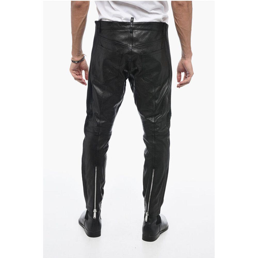 Dsquared² Leather Biker Pants with Zipped DetailingDescription: Details: Autumn-Winter Multi-pocketed Zip closure Front closure Button &zip fly closure Textured leather Black HALLO-WEEK P602739