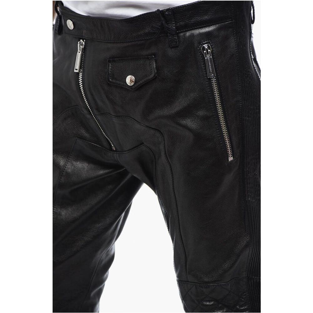 Dsquared² Leather Biker Pants with Zipped DetailingDescription: Details: Autumn-Winter Multi-pocketed Zip closure Front closure Button &zip fly closure Textured leather Black HALLO-WEEK P602739