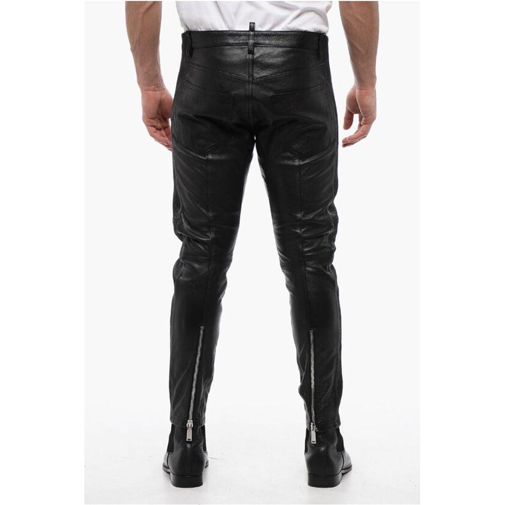 Dsquared² Leather Biker Pants with Zipped DetailingDescription: Details: Autumn-Winter Multi-pocketed Zip closure Front closure Button &zip fly closure Textured leather Black HALLO-WEEK P602739