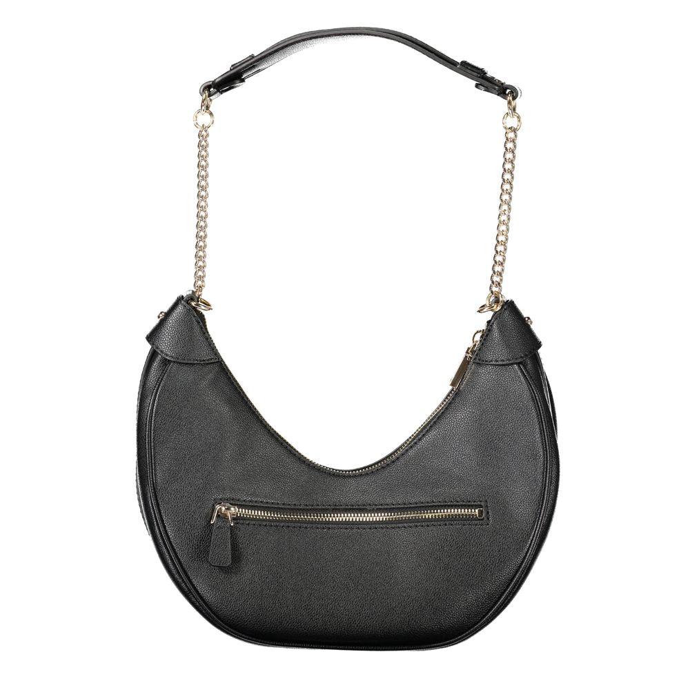 Guess Jeans Guess Jeans Black Polyethylene Women Handbag Elevate your accessory game with this Guess Jeans Fedora Bag – a blend of urban chic and functional flair. Designed to captivate with its bold contrasting details and iconic Guess logo, this handbag