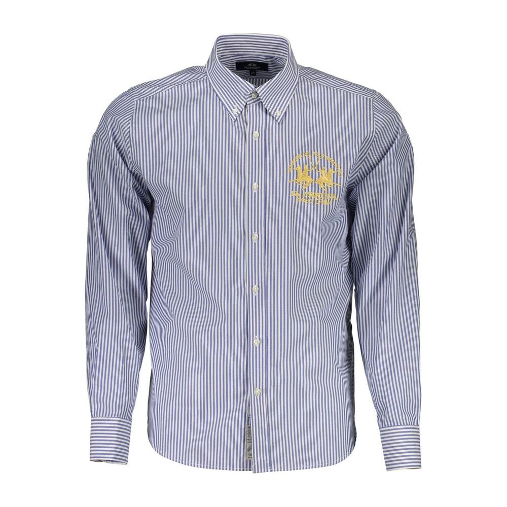 La MartinaLa Martina Blue Cotton Men Shirt1728,67403481248,Blue,La Martina,Men,New with tags,Shirts - Men - Clothing,XL
