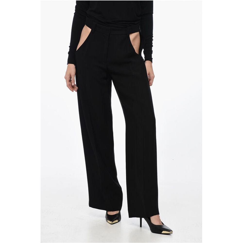 Mugler Straight-Fit Pants with Cut-Out DetailsDescription: Details: Autumn-Winter Black High-rise waistline Jersey Straight-cut leg Pockets Stretch NIGHT IS YOUNG Festive Look P609860 Converted From French Size