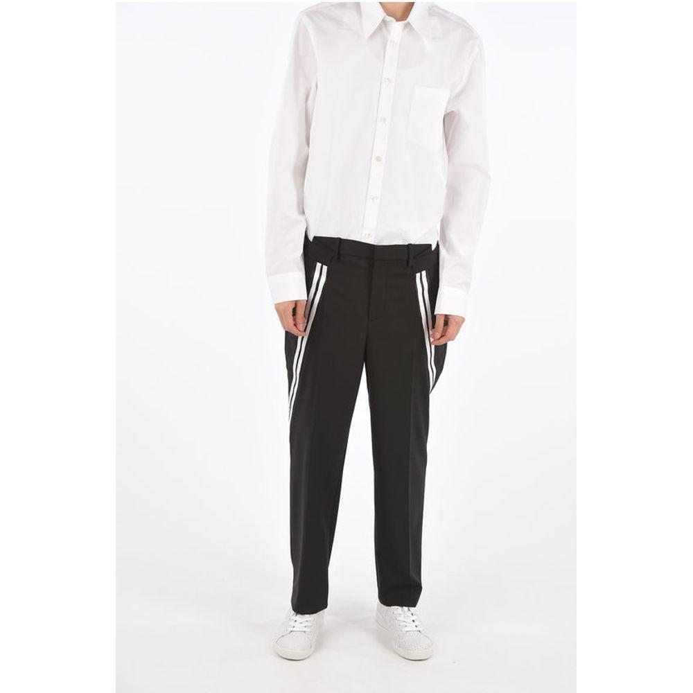 Neil Barrett Mid-rise waist slim fit pantsDescription: Details: Spring-Summer Black Buttons Zip closure Belt loops Pockets Contrasting stripe Front closure Hidden closure Normal waisted Made in Italy Jetted pocket Zip closure pocket Pockets with Buttons P