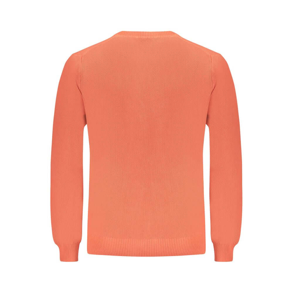 Back view of North Sails Pink Cotton Sweater, long-sleeved crew neck with logo detailing.