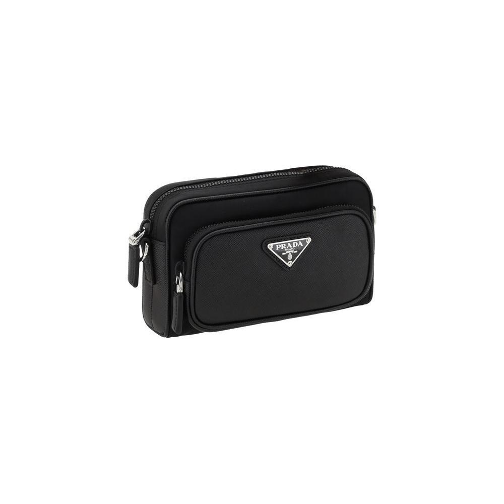 Prada Leather Shoulder Bag 1728,72470364320,Bags,Black,Men,Men - Bags,New with tags,Prada,Shoulder Bags - Men - Bags Prada PR2VH172VOOO2DMHF0002BB