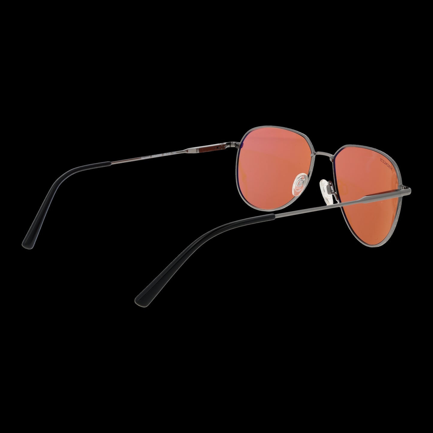 SERENGETI MOD. SS543006 HAYWOOD sunglasses for gentlemen with red lenses and black frame, side view.
