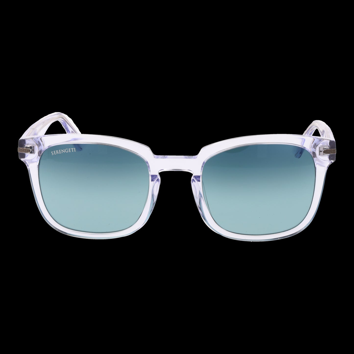 Unisex Serengeti Mod. SS575002 Ethan sunglasses with blue gradient lenses and clear frames.