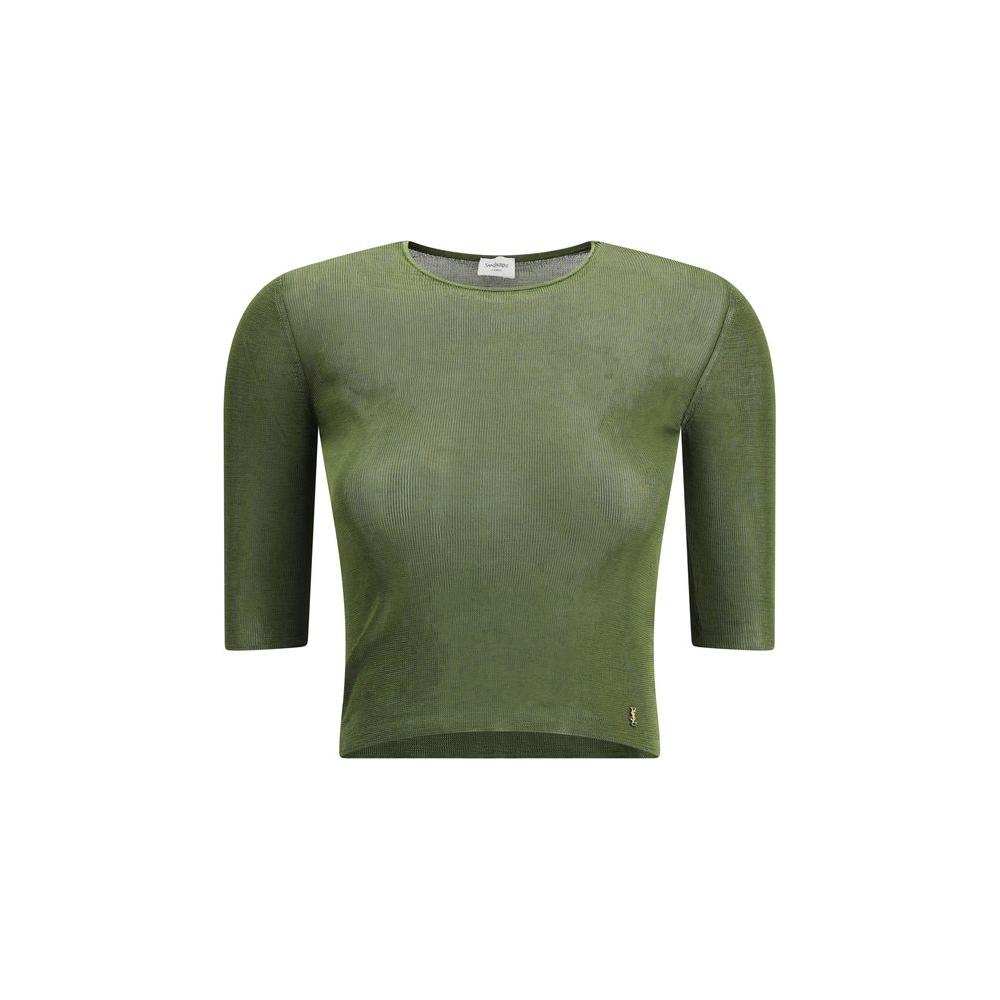 Saint LaurentSaint Laurent Short-sleeved Top1728,72470364320,Bicolor,L,M,New with tags,Saint Laurent,Tops & T-Shirts - Women - Clothing,Women