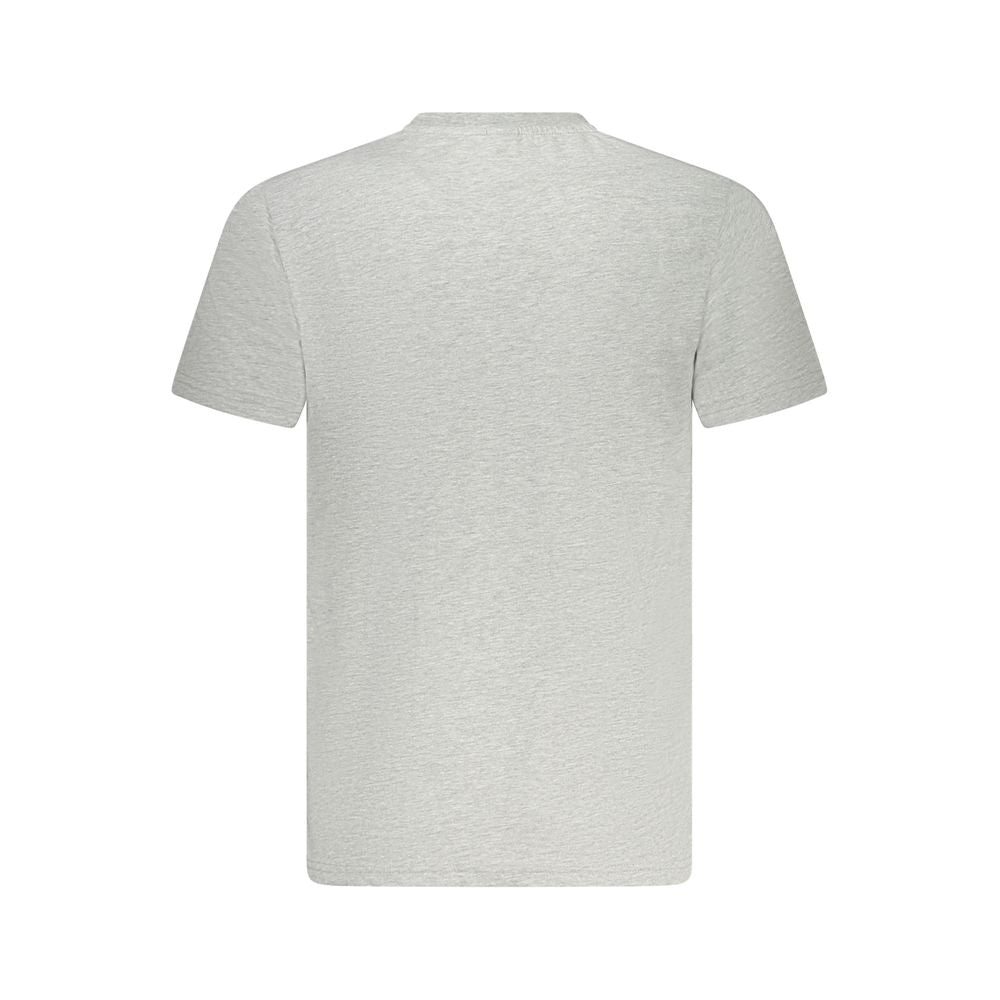 Back view of North Sails Gray Cotton Men's T-Shirt showcasing crew neck design and quality fabric.