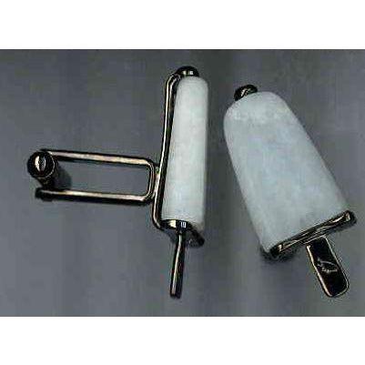 AMBROSINI JEWELS - GEMELLI ARGENTO 925° ghiacciolo finitura brunita pietra bianca Cufflinks