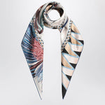 Ferragamo Ivory/blue silk scarf with Giada print 0785341SI/R_FERRA-AB_100