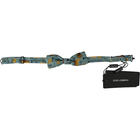 Dolce & Gabbana Elegant Mint Green Jazz Club Silk Bow Tie Bow Tie Dolce & Gabbana Dark Slate Gray
