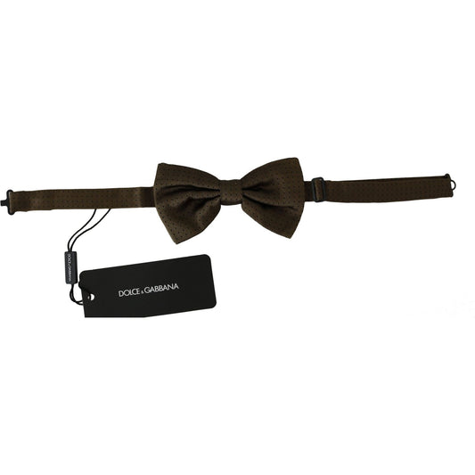 Dolce & Gabbana Elegant Brown Polka Dot Silk Bow Tie Bow Tie Dolce & Gabbana Black