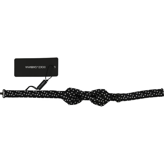 Dolce & Gabbana Elegant Black Polka Dot Silk Bow Tie Bow Tie Dolce & Gabbana Black