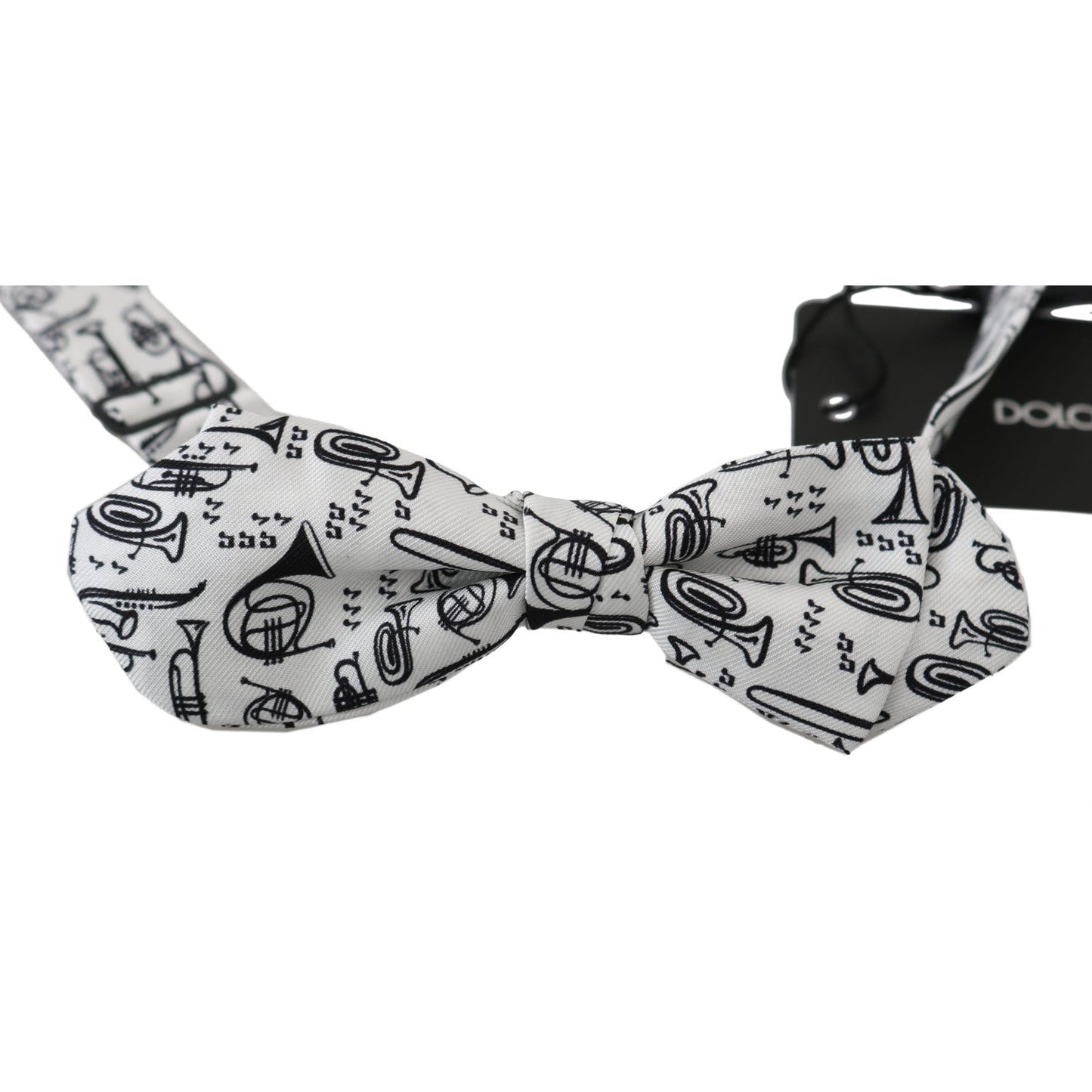 Dolce & Gabbana White Instruments Adjustable Neck Papillon Men Bow Tie