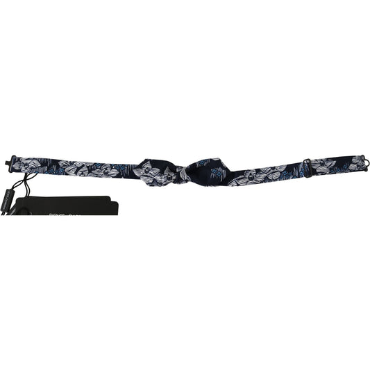 Dolce & Gabbana Elegant Navy Silk Bow Tie Bow Tie Dolce & Gabbana Light Gray