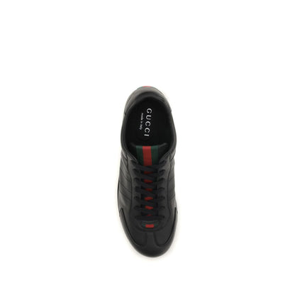 Gucci Black Calf Leather Bos Taurus Low Top Sneakers