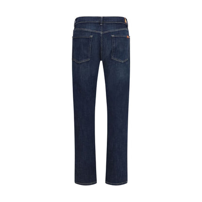 7FOR Blue Cotton Flared Jeans
