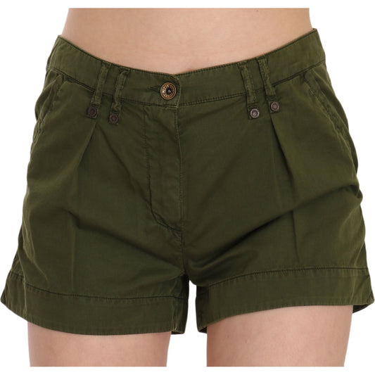 PLEIN SUD Emerald Mid Waist Cotton Shorts PLEIN SUD Dark Slate Gray