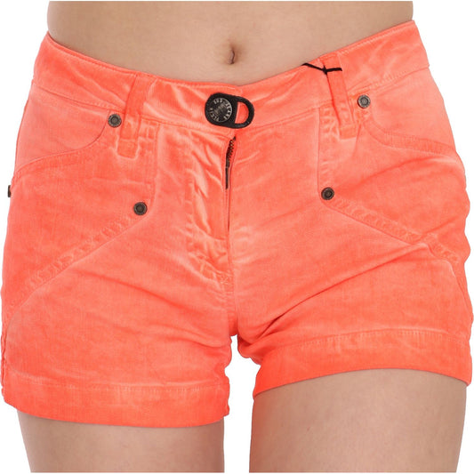 PLEIN SUD Chic Orange Mid Waist Mini Shorts PLEIN SUD Salmon